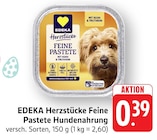 Herzstücke Feine Pastete Hundenahrung Angebote von EDEKA bei EDEKA Worms für 0,39 €