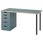 Schreibtisch grautürkis/schwarz bei IKEA im Prospekt  für 106,98 €