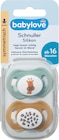 Schnuller Silikon symmetrisch, ocker/mint, ab 16 Monaten von babylove im aktuellen dm-drogerie markt Prospekt für 2,45 €