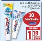 Original Zahncreme von Odol-med3 für 1,39 € bei EDEKA im Angebot Original Zahncreme von Odol-med3 im aktuellen EDEKA Prospekt