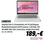 IdeaPad Slim 3 im Angebot bei MediaMarkt Saturn in Rosenheim IdeaPad Slim 3 Angebote von Lenovo bei MediaMarkt Saturn Rosenheim für 189,00 €