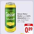 Natur Radler Angebote von Gösser bei EDEKA Rodgau für 0,89 €