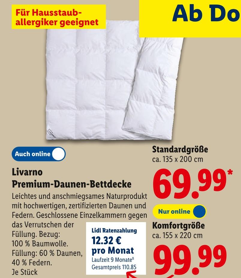 Premium-Daunen-Bettdecke