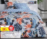 PARURE HOUSSE DE COUETTE 2 PERSONNES ET 2 TAIES D'OREILLER TROPIC - DOMEDIA en promo chez Intermarché Aulnay-sous-Bois à 19,74 €