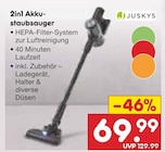 2in1 Akkustaubsauger Angebote von Juskys bei Netto Marken-Discount Moers für 69,99 €