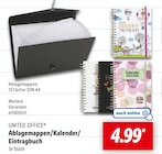 Ablagemappen/Kalender/Eintragbuch Angebote von UNITED OFFICE bei Lidl Löhne für 4,99 €