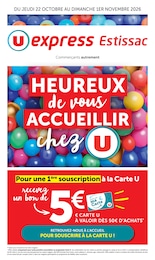 Catalogue U Express à Estissac, avec 16 pages Prospectus U Express à Estissac, "HEUREUX DE VOUS ACCUEILLIR chez U", 16 pages, 22/10/2026 - 01/11/2026