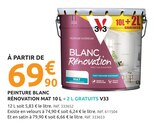 Peinture blanc rénovation mat 10 l + 2 l gratuits - V33 - Mr.Bricolage à Lorient Peinture blanc rénovation mat 10 l + 2 l gratuits - V33 en promo chez Mr.Bricolage Lorient à 69,90 €