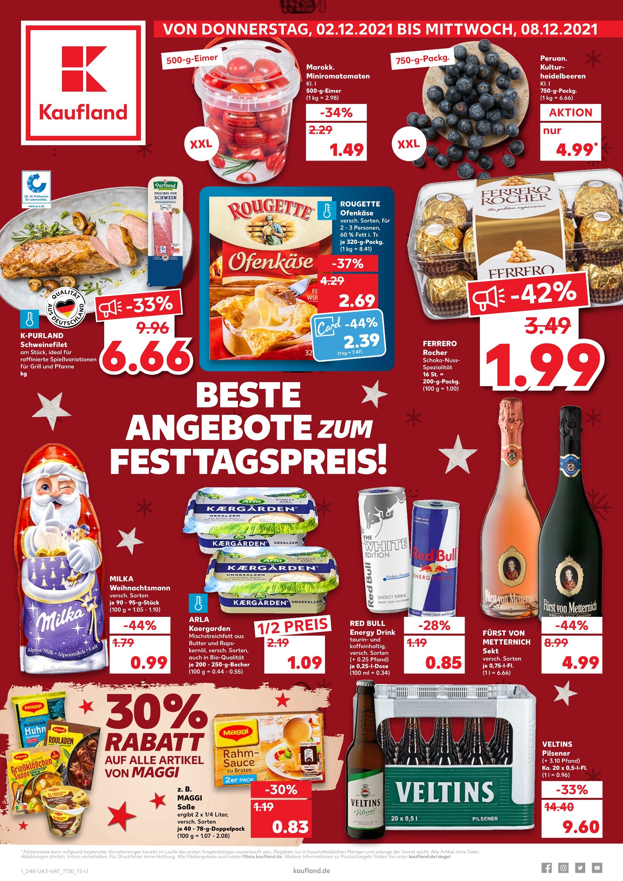 Kaufland Prospekt für Karlstadt mit 44 Seiten Kaufland Prospekt für Karlstadt: "BESTE ANGEBOTE ZUM FESTTAGSPREIS!", 44 Seiten, 02.12.2021 - 08.12.2021