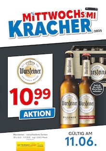 Getränkeland Prospekt der Woche "Mittwochskracher" Seite 1, 11.06.2025 bis 11.06.2025 für Ludwigslust Aktueller Getränkeland Prospekt "Mittwochskracher" Seite 1 von 1 Seite für Ludwigslust