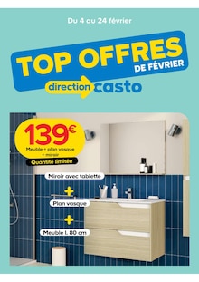 Catalogue Castorama de la semaine "TOP OFFRES DE FÉVRIER" avec 1 page, valide du 04/02/2026 au 24/02/2026 pour Le Cannet et alentours Prospectus Castorama de la semaine "TOP OFFRES DE FÉVRIER" avec 1 page, valide du 04/02/2026 au 24/02/2026 pour Le Cannet et alentours