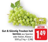 EDEKA - Trauben hell kernlos Angebot im Prospekt Trauben hell kernlos bei EDEKA im Prospekt "" für 1,49 €