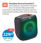Partybox Encore Essential 2 von JBL im aktuellen V-Markt Prospekt für 229,00 €