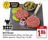 Beef Burger bei EDEKA im Riederich Prospekt für 1,86 €