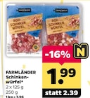 Schinkenwürfel von FARMLÄNDER für 1,99 € bei Netto mit dem Scottie im Angebot Schinkenwürfel von FARMLÄNDER im aktuellen Netto mit dem Scottie Prospekt