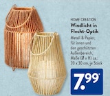 Windlicht in Flecht-Optik im ALDI SÜD Prospekt Windlicht in Flecht-Optik von HOME CREATION im aktuellen ALDI SÜD Prospekt für 7,99 €
