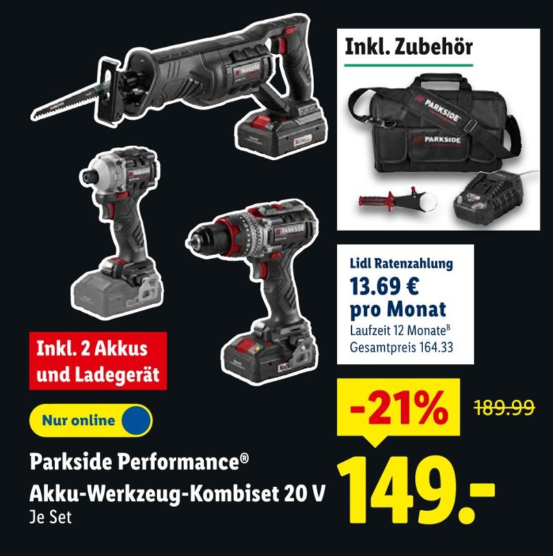Akku-Werkzeug-Kombiset 20 V