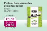 Aktuelles Brustkaramellen zuckerfrei Beutel Angebot bei mea - meine apotheke in Neuss ab 1,50 €