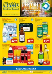 Aktueller Netto Marken-Discount Prospekt mit Coca Cola, "DER ORT, AN DEM DAS GRÖSSTE MEHRWEG-SORTIMENT ZUHAUSE IST.", Seite 1