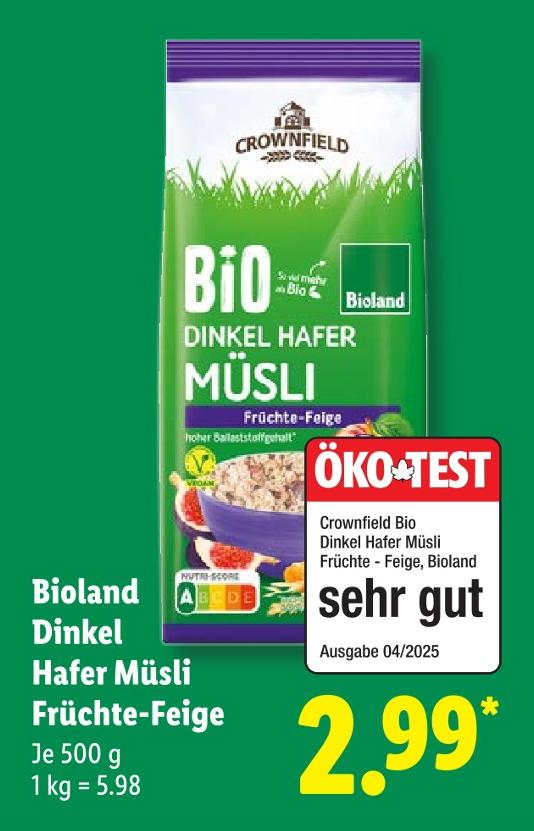 Bio Dinkel Hafer Müsli Früchte-Feige