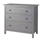 Kommode mit 3 Schubladen grau lasiert von HEMNES im aktuellen IKEA Prospekt für 149,00 €