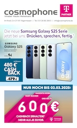 cosmophone Prospekt für Hannover: "Die neue Samsung Galaxy S25 Serie jetzt bei uns: Drücken, sprechen, fertig.", 7 Seiten, 01.02.2025 - 03.02.2025