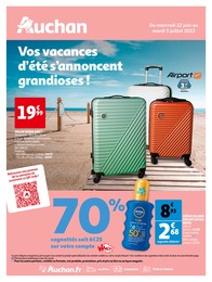 Catalogue Auchan à Vandœuvre-lès-Nancy, avec 24 pages Prospectus Auchan à Vandœuvre-lès-Nancy, "Vos vacances d'été s'annoncent grandioses !", 24 pages, 22/06/2022 - 05/07/2022