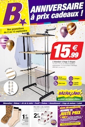 Prospectus Bazar & Déstockage Bazarland en cours à Bassens et alentours, "ANNIVERSAIRE à prix cadeaux !", 12 pages, 02/09/2026 - 13/09/2026 Catalogue Bazar & Déstockage Bazarland en cours à Bassens et alentours, "ANNIVERSAIRE à prix cadeaux !", 12 pages, 02/09/2026 - 13/09/2026
