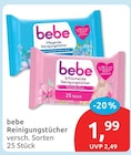 Reinigungstücher von bebe für 1,99 € bei budni im Angebot Reinigungstücher von bebe im aktuellen budni Prospekt