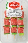Viande bovine : 3 brochettes de bœuf poivrons verts - MAÎTRE JACQUES - Intermarché Super à Foix Viande bovine : 3 brochettes de bœuf poivrons verts - MAÎTRE JACQUES en promo chez Intermarché Super Foix à 21,50 €
