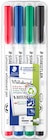 Whiteboardmarker Lumocolor von Staedtler für 5,99 € bei Rossmann im Angebot Whiteboardmarker Lumocolor von Staedtler im aktuellen Rossmann Prospekt