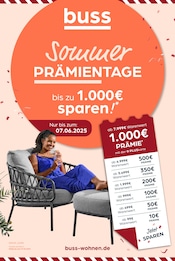 Aktueller buss Möbel & Einrichtung Prospekt in Utarp und Umgebung, "buss Sommer Prämientage" mit 4 Seiten, 30.05.2025 - 07.06.2025