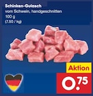 Schinken-Gulasch im Angebot bei Netto Marken-Discount in Freiberg Schinken-Gulasch Angebote bei Netto Marken-Discount Freiberg für 0,75 €