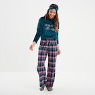 Ensemble pyjama velours 3 pièces bleu canard femme - LH en promo chez La Halle Goussainville à 20,99 €