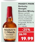 Kentucky Straight Bourbon Whisky Angebote von MAKER'S MARK bei Kaufland Heidelberg für 19,99 €