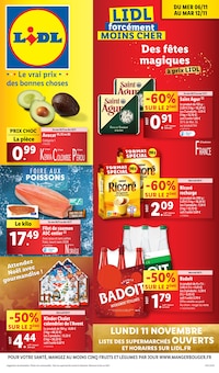 Prospectus Lidl de la semaine "Des fêtes magiques à prix LIDL" avec 1 pages, valide du 06/11/2024 au 12/11/2024 pour Saint-Donat-sur-l'Herbasse et alentours