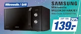 Mikrowelle MG23K3614AK/E1 im Angebot bei expert in Gelsenkirchen Mikrowelle MG23K3614AK/E1 Angebote von Samsung bei expert Gelsenkirchen für 139,00 €