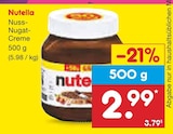 Nuss-Nugat-Creme im Angebot bei Netto Marken-Discount in Recklinghausen Nuss-Nugat-Creme Angebote von Nutella bei Netto Marken-Discount Recklinghausen für 2,99 €