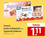 Ferrero kinder Schokolade oder Yogurette Erdbeere Angebote bei famila Nordost Kiel für 1,11 €