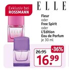 Fleur oder Free Spirit oder L’Edition Eau de Parfum Angebote von Elle bei Rossmann Nordhorn für 16,99 €