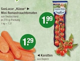 Küsse Mini Romastrauchtomaten im V-Markt Prospekt Küsse Mini Romastrauchtomaten von SanLucar im aktuellen V-Markt Prospekt für 1,29 €