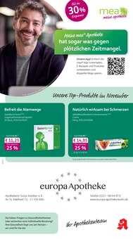 Aktueller mea - meine apotheke Prospekt "Unsere November-Angebote" Seite 1 von 4 Seiten für Köln