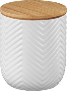 Keramikdose mit Holzdeckel weiß Chevron Angebot in Lorsch, Hess im aktuellen Prospekt bei dm-drogerie markt in Lorsch, Hess