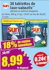 38 tablettes de lave-vaisselle** - Sun - Norma à Montbéliard 38 tablettes de lave-vaisselle** - Sun en promo chez Norma Montbéliard à 8,99 €
