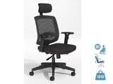 Fauteuil de bureau MALICE avec têtière - accoudoirs réglables - noir - Linea France dans le catalogue Bureau Vallée