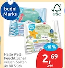 Feuchttücher von Hallo Welt für 2,69 € bei budni im Angebot Feuchttücher von Hallo Welt im aktuellen budni Prospekt