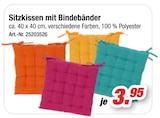Sitzkissen mit Bindebänder Angebote bei Möbel AS Böblingen für 3,95 €