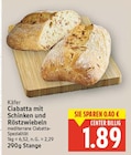 Ciabatta mit Schinken und Röstzwiebeln von Käfer für 1,89 € bei E center im Angebot Ciabatta mit Schinken und Röstzwiebeln von Käfer im aktuellen E center Prospekt