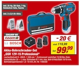 Akku-Bohrschrauber-Set "GSR 12V-15 Professional" Angebote von Bosch bei toom Baumarkt Coburg für 99,99 €