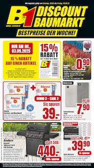 B1 Discount Baumarkt Prospekt BESTPREISE DER WOCHE! mit 8 Seiten